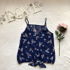 Navy w/ floral print top